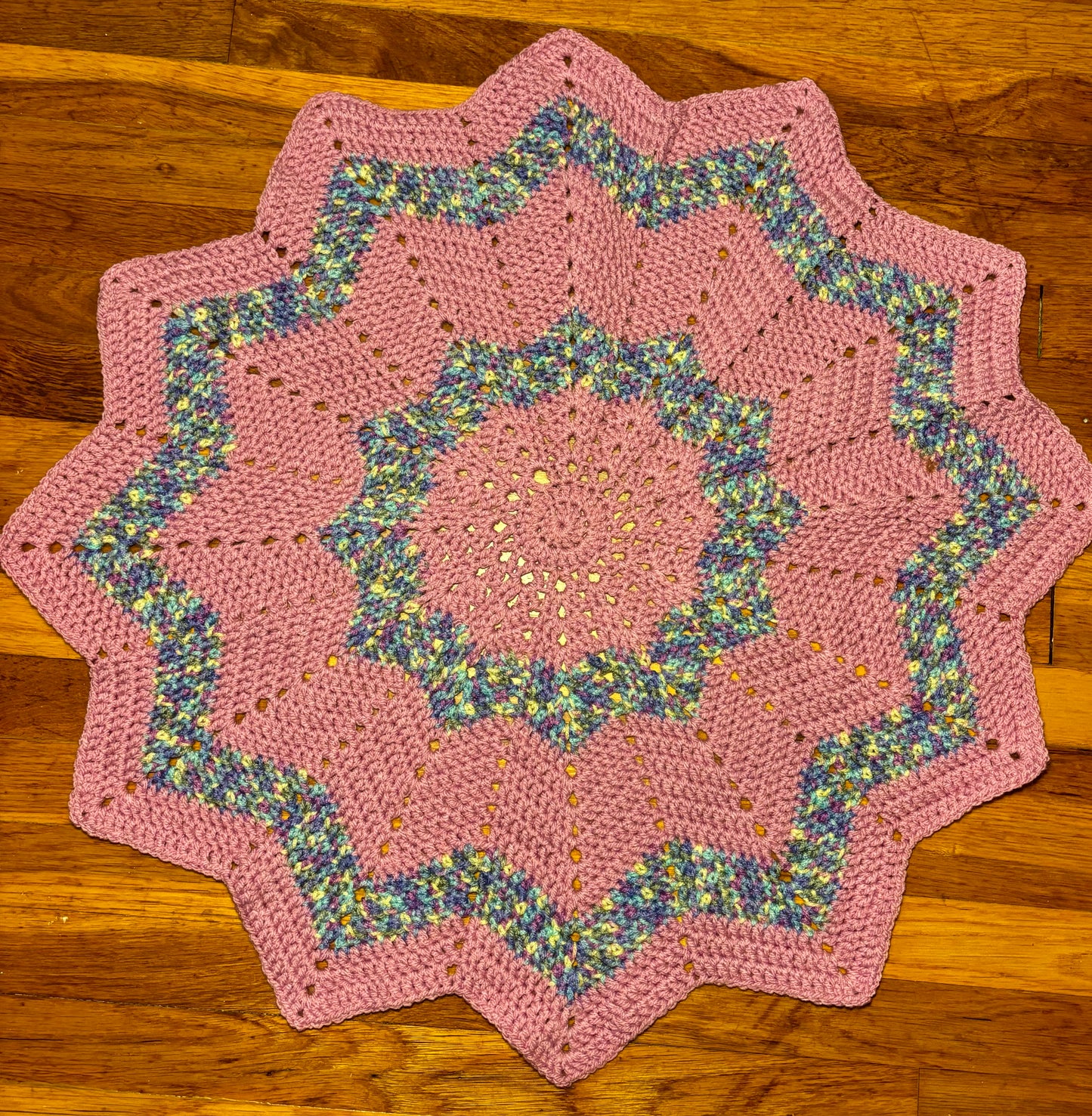 Pink 12 Point Star Baby Blanket