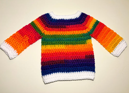 Rainbow 9-12m Baby Sweater